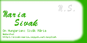 maria sivak business card